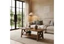 Tribesigns Couchtisch 120cm rechteckig Massivholz braun Bild 1
