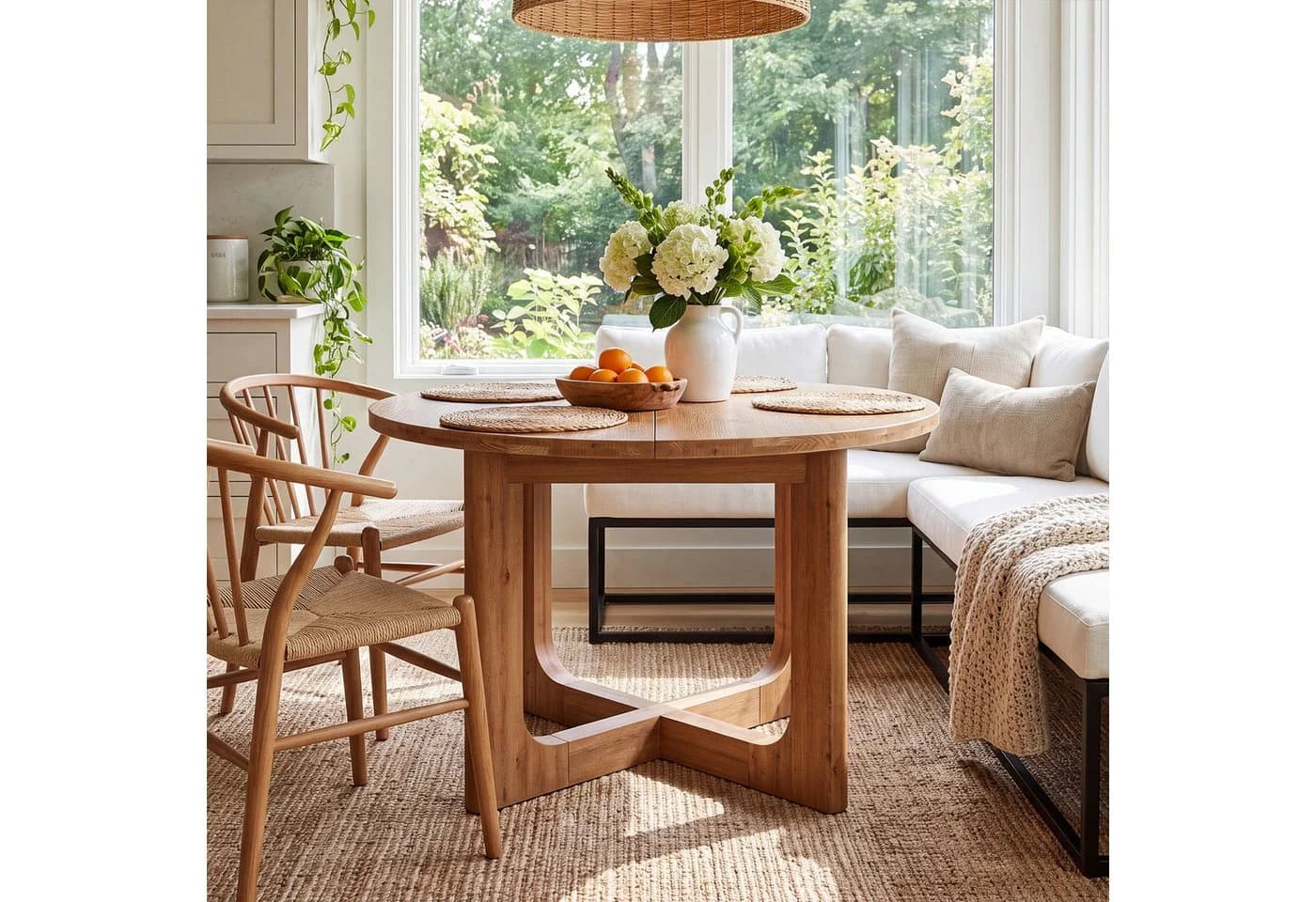 Tribesigns Runder Esstisch 100 cm Massivholz Landhausstil - Bild 5