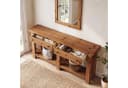 Tribesigns Konsolentisch Massivholz Braun 160 cm Bild 1