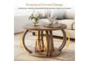 Tribesigns Runder Couchtisch 80 cm Braun mit Stauraum und 2 Ebenen Bild 1