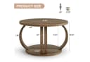 Tribesigns Runder Couchtisch 80 cm Braun mit Stauraum und 2 Ebenen Bild 3