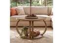 Tribesigns Runder Couchtisch 80 cm Braun mit Stauraum und 2 Ebenen Bild 5