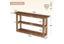 Tribesigns Konsolentisch 140 cm Massivholz Braun mit 3 Ablagen Bild 1