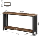 Tribesigns Konsolentisch Industriestil Massivholz Braun-Schwarz Bild 1