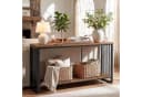 Tribesigns Konsolentisch Industriestil Massivholz Braun-Schwarz Bild 2