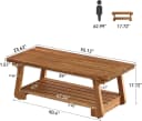 Tribesigns Couchtisch 140 cm Massivholz 2-Ebenen Ablage rustikal Braun Bild 1
