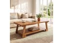 Tribesigns Couchtisch 140 cm Massivholz 2-Ebenen Ablage rustikal Braun Bild 4