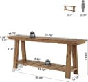 Tribesigns Konsolentisch 200 cm Massivholz Landhausstil Braun Bild 1