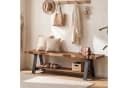 Tribesigns Schuhbank 140 cm Massivholz mit Ablage Bild 1