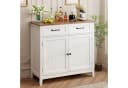 Bealife Sideboard Küchenschrank mit Arbeitsplatten, 2 Schubladen 2 Türen, Braun/Grau Bild 2