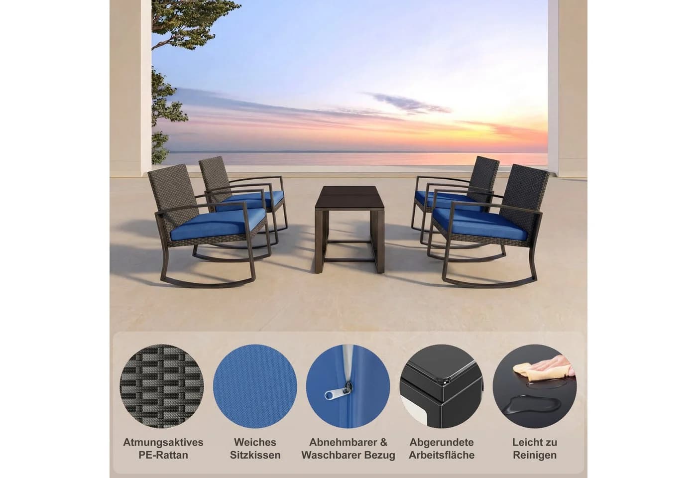 Rattan Gartenmöbel für Entspannung auf Balkon und Terrasse - Bild 5