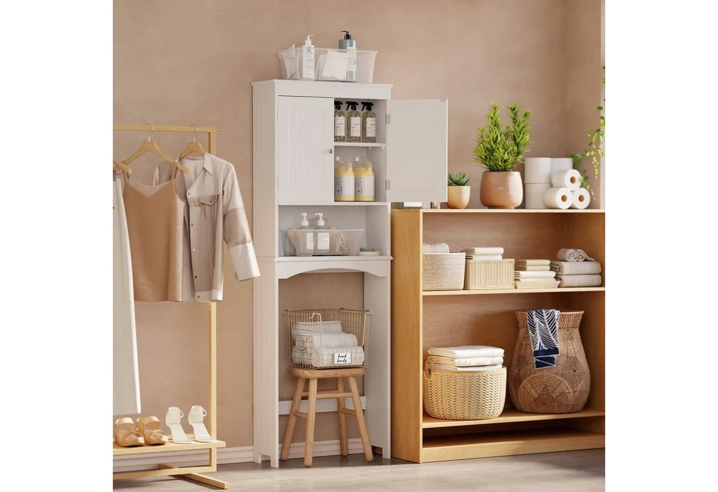 Bealife Badregal Toilettenregal Weiß