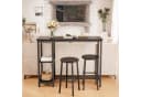Bealife Bartisch Set 3-tlg. Stehtisch mit 2 Barhockern Küchentisch-Set mit Ablage Regal Bild 1