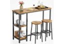 Bealife Bartisch Set 3-tlg. Stehtisch mit 2 Barhockern Braun Bild 2