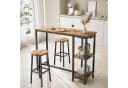 Bealife Bartisch Set 3-tlg. Stehtisch mit 2 Barhockern Braun Bild 5