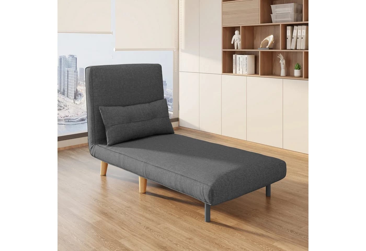 Bealife Relaxsessel Klappbarer Schlafsessel Schlafsofa Fernsehsessel Relaxsessel Dunkelgrau - Bild 2
