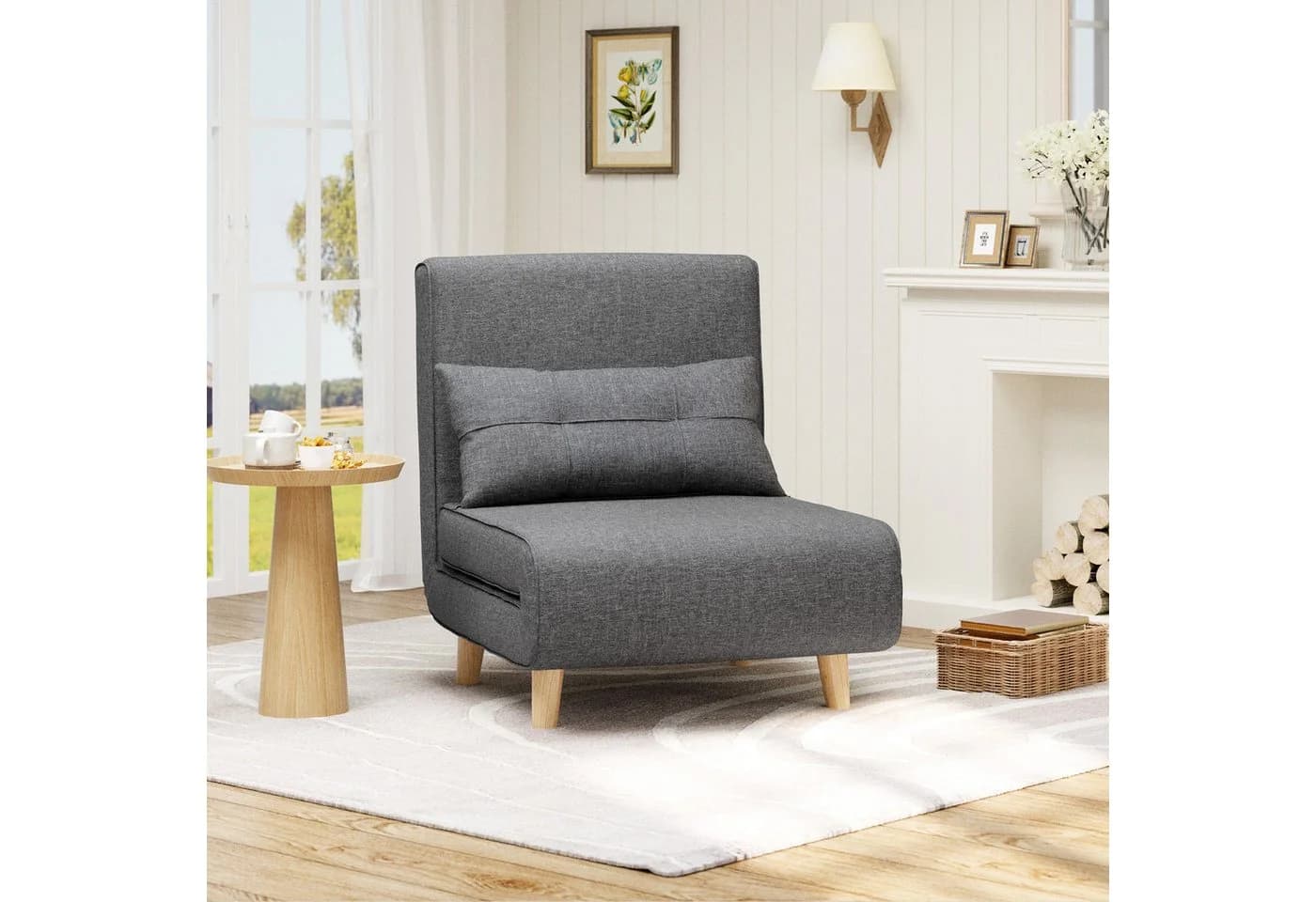 Bealife Relaxsessel Klappbarer Schlafsessel Schlafsofa Fernsehsessel Relaxsessel Dunkelgrau - Bild 3