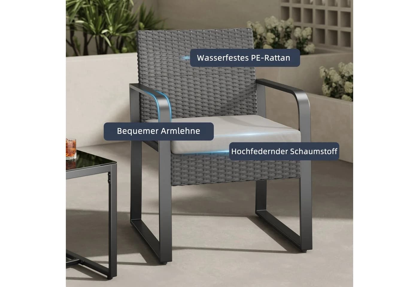 Bealife Balkonset 3er Set Schwarz/Gelb - Bild 5