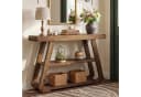 Tribesigns Konsolentisch 105 cm Massivholz Landhausstil Braun Bild 2
