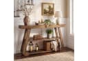 Tribesigns Konsolentisch 105 cm Massivholz Landhausstil Braun Bild 3