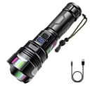 Forrlite LED Taschenlampe Aufladbar, Extrem Hell Zoombares Taschenlampe Schwarz Bild 2