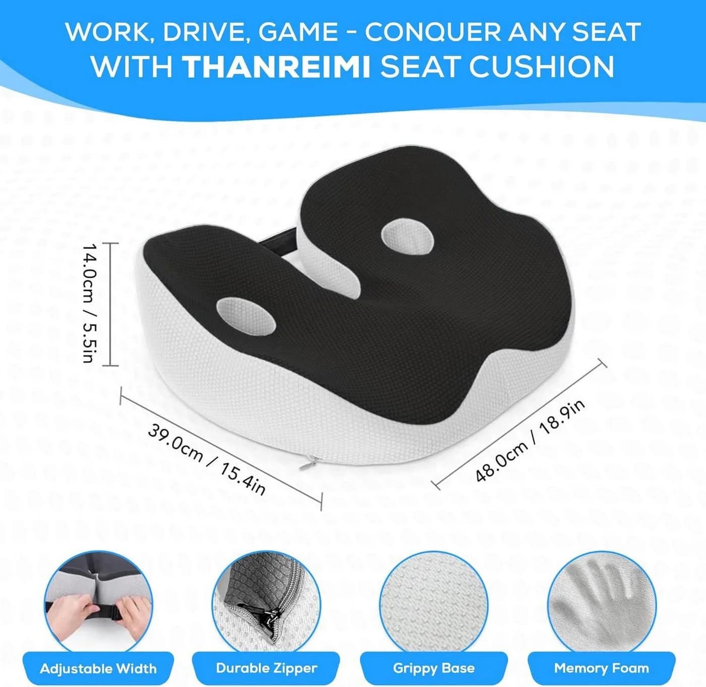 Ergonomisches U-förmiges Sitzkissen aus Memory-Schaum - Bild 5