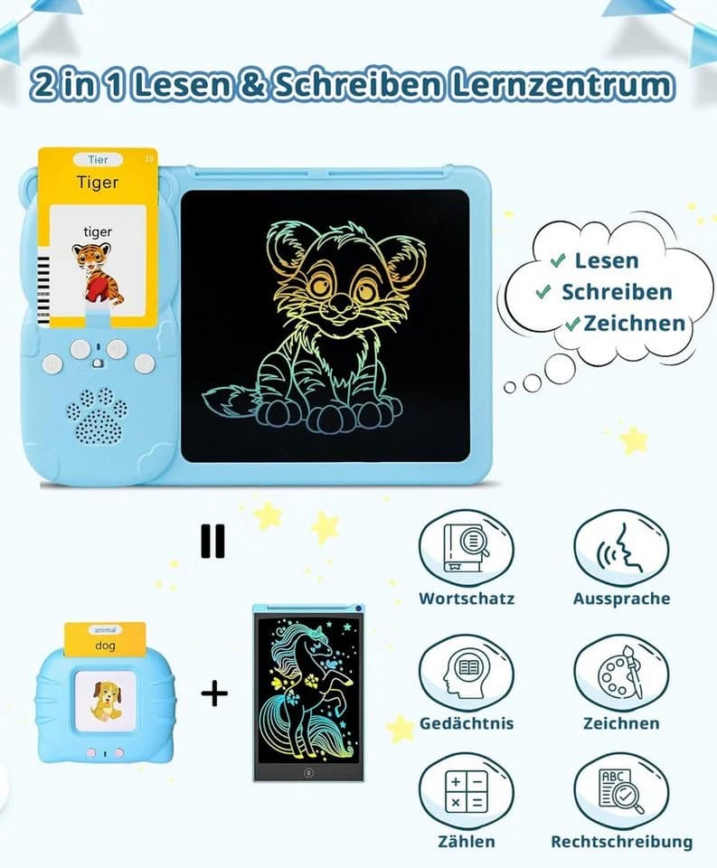 Toomoke Lernspielzeug Sprechende Flash-Karten 510 Wörter Deutsch Englisch - Bild 4