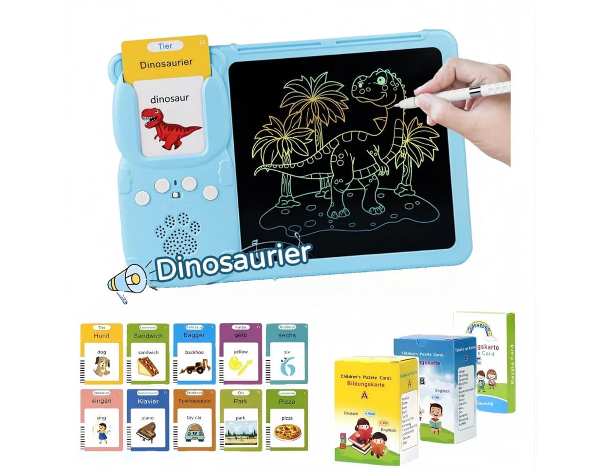 ibettertec Lernspielzeug Sprechende Flash-Karten 510 Wörter mit LCD Schreibtablett - Bild 2