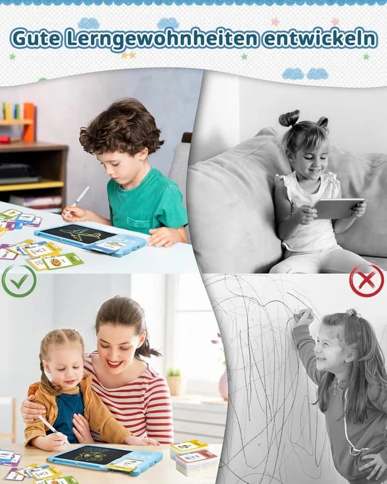 ibettertec Lernspielzeug Sprechende Flash-Karten 510 Wörter mit LCD Schreibtablett - Bild 4