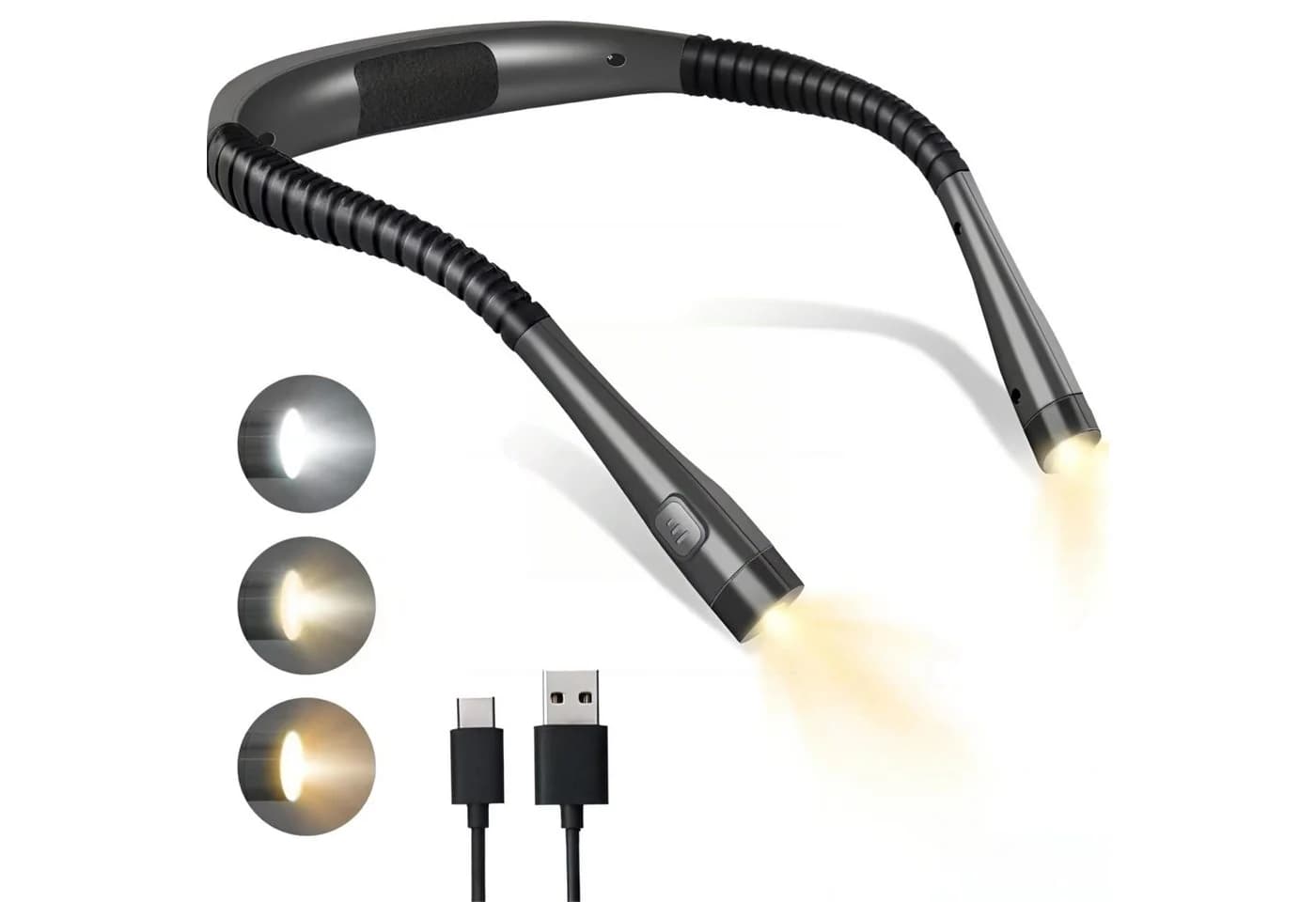 ibettertec LED Leselampe Hals Leselampe, 3 Farben & 3 Helligkeiten, USB-C aufladbar - Bild 2
