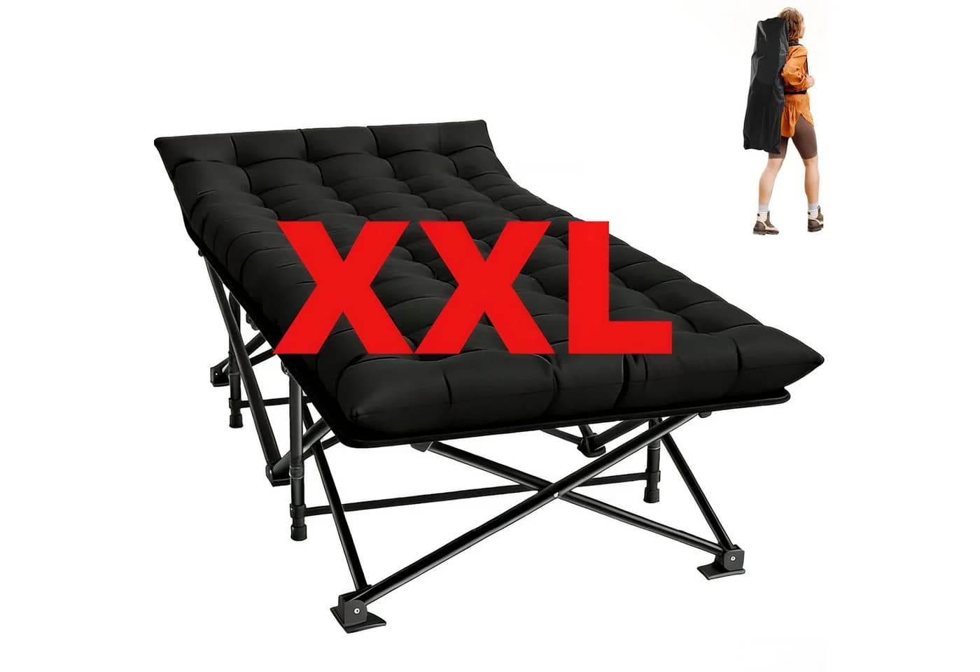 ibettertec Klappbett Camping Bett mit Matratze 200KG Belastbar - Bild 2