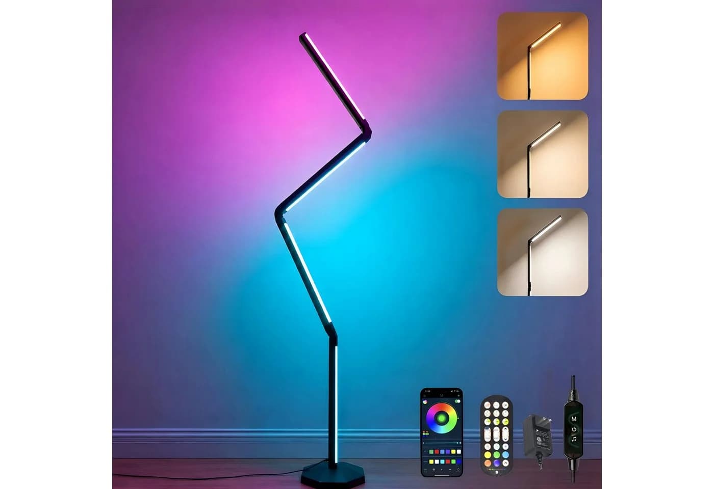Toomoke LED Stehlampe Faltbar RGBICWW mit App-Steuerung - Bild 2