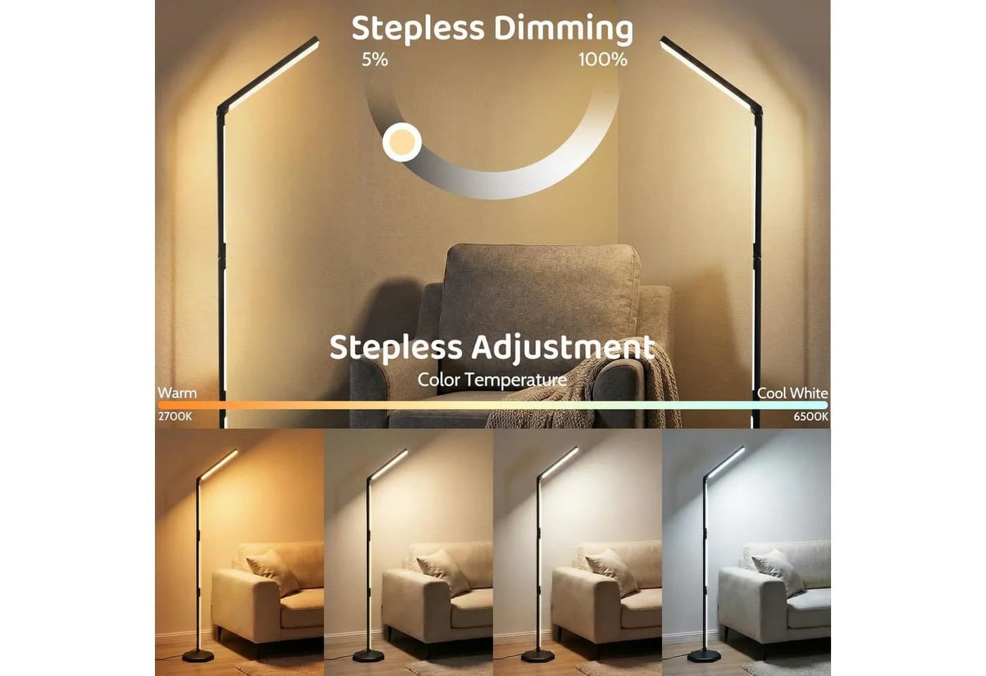 Toomoke LED Stehlampe Faltbar RGBICWW mit App-Steuerung - Bild 3