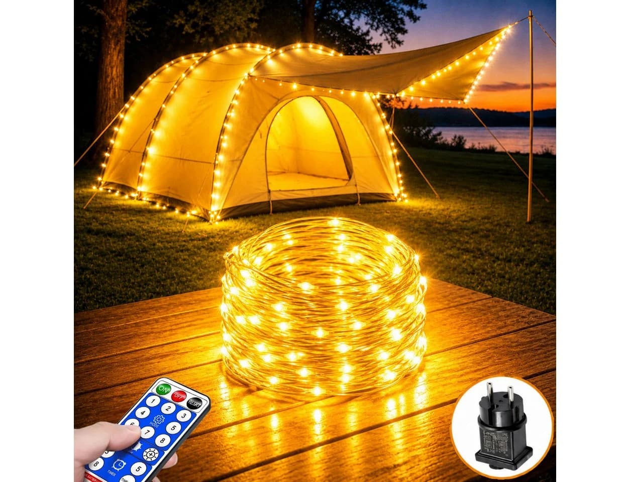 Toomoke LED-Lichterschlauch 12M mit Fernbedienung & 8 Modi - Bild 2