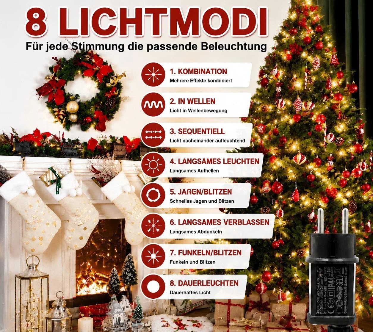 Toomoke LED-Lichterschlauch 12M mit Fernbedienung & 8 Modi - Bild 3