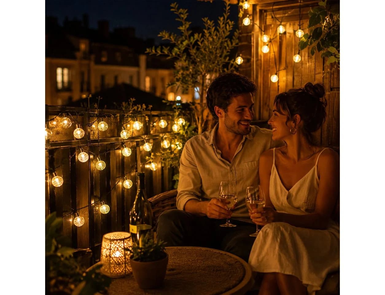 ibettertec LED Solarleuchte Lichterkette 12m 100LEDs Warmweiß Fernbedienung