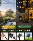 ibettertec LED Solarleuchte Lichterkette 12m 100LEDs Warmweiß Fernbedienung Bild 5