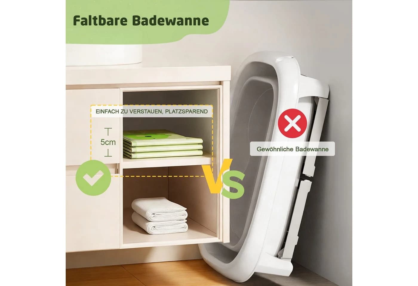 Toomoke Faltbare Babybadewanne Grün BPA-frei Rutschfest - Bild 5