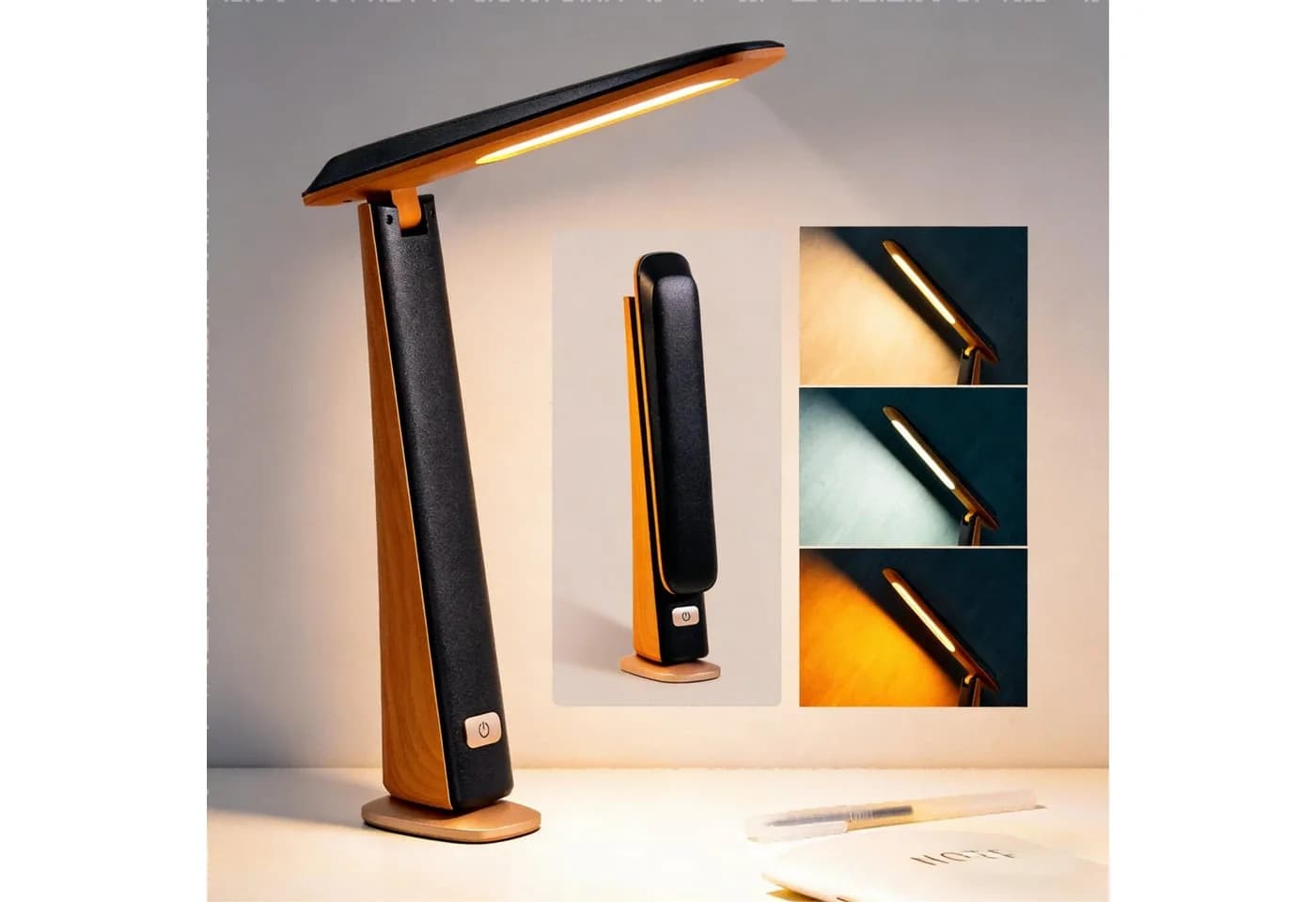 Toomoke LED Schreibtischlampe Schwarz Faltbar USB-ladbar - Bild 2