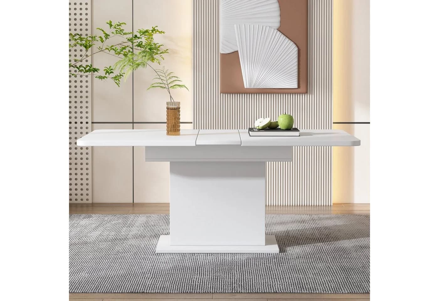 KLAM HOME Esstisch Küchentisch mit Stauraum Ausziehbar 110x70x75 cm - Bild 3