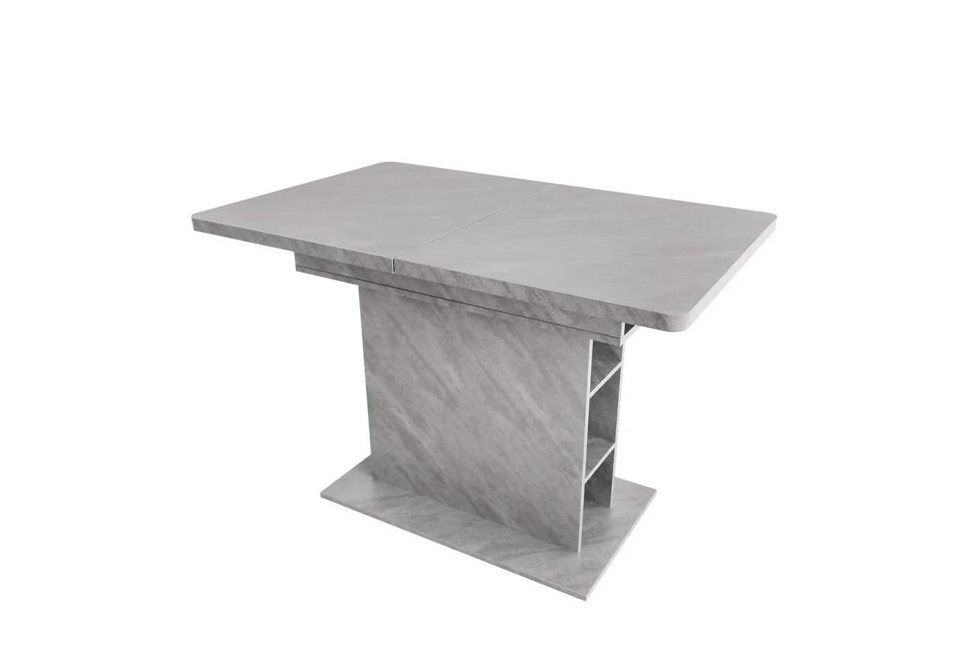 KLAM HOME Esstisch Küchentisch mit Stauraum 110x70x75 cm Grau - Bild 4