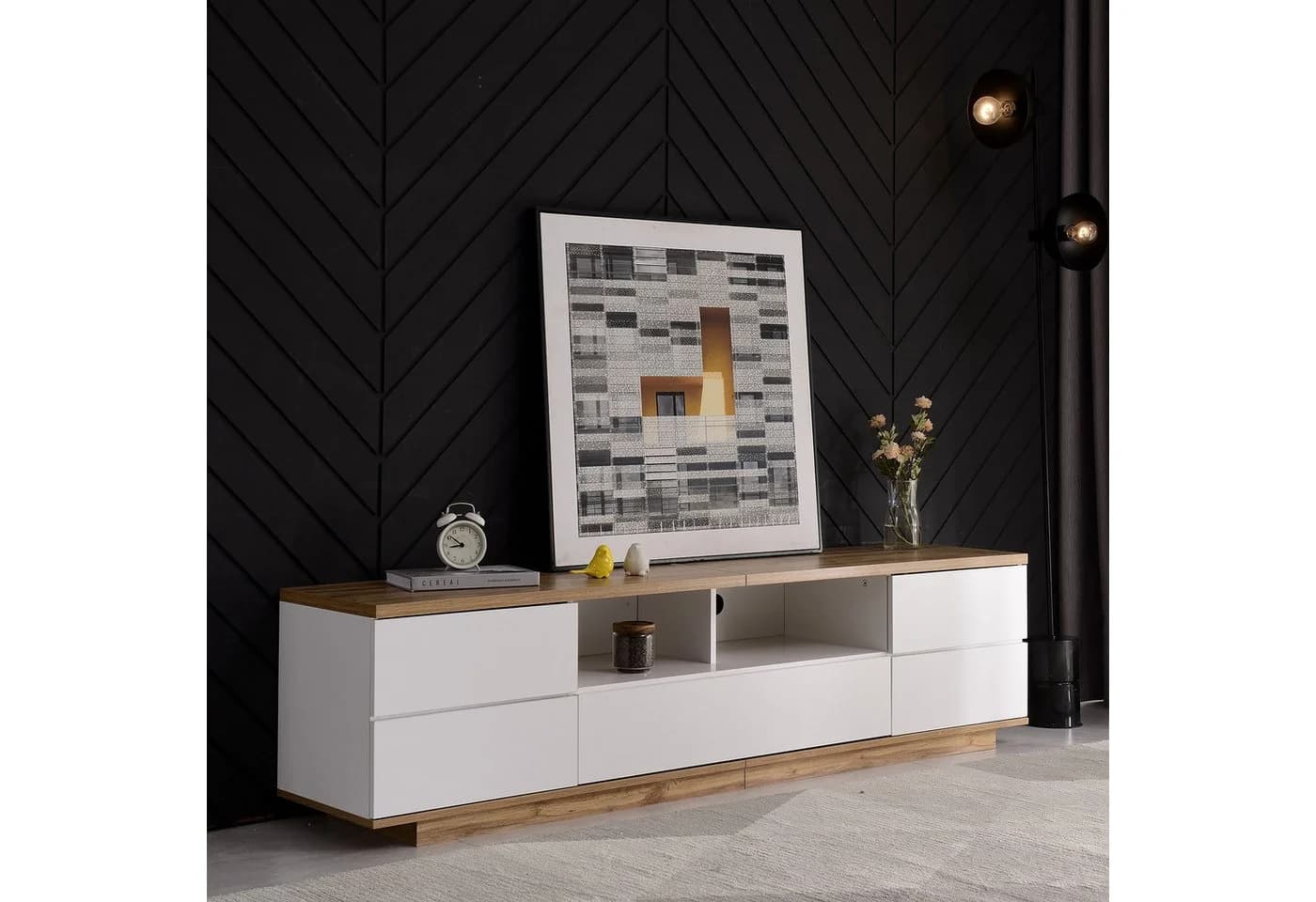 KLAM HOME Lowboard TV-Schrank Weiß - Bild 4