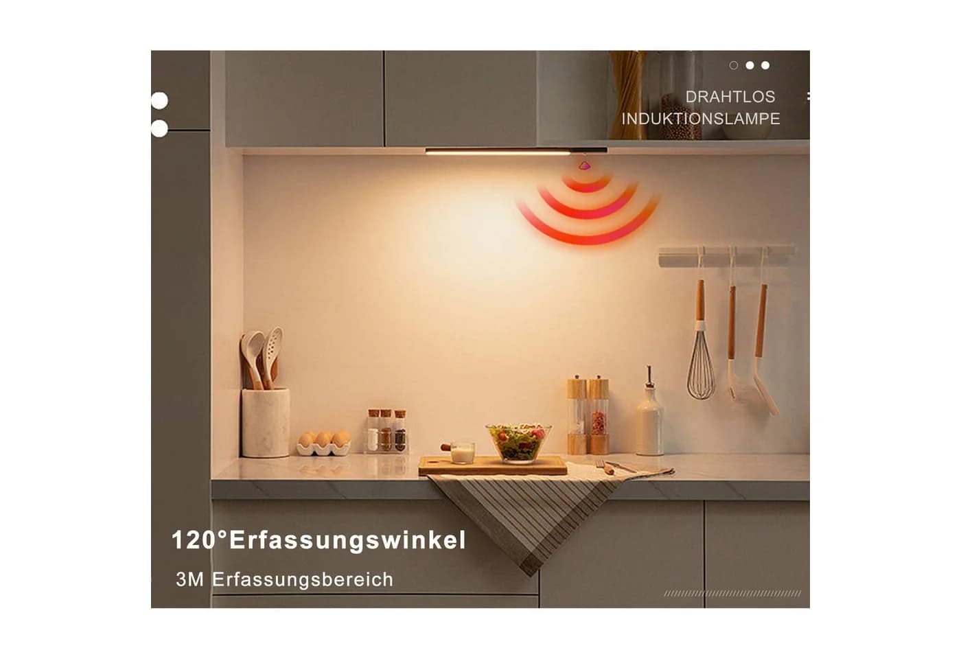 ibettertec LED Lichtleiste Nachtlicht, Bewegungsmelder, Silber - Bild 5