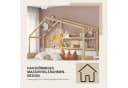 SeedWave Hausbett Kinderbett mit Schubladen und Regalen, Zwei Betten, Dachkonstruktion, Eck-L-förmiges Bett Design, Massivholzrahmen Bild 1