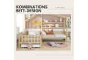 SeedWave Hausbett Kinderbett mit Schubladen und Regalen, Zwei Betten, Dachkonstruktion, Eck-L-förmiges Bett Design, Massivholzrahmen Bild 4