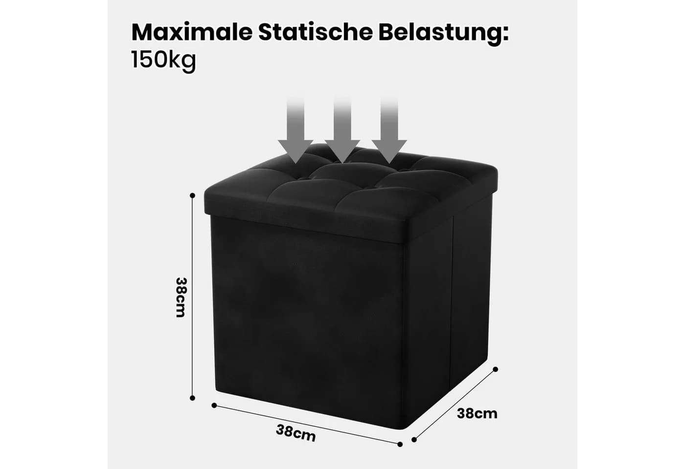 Oak&Tea Stauraumhocker Sitzhocker mit Stauraum Klappbare Aufbewahrungsbox