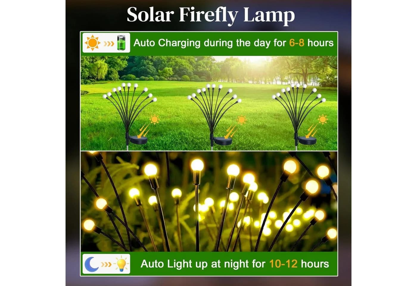 ibettertec LED Solarleuchte 2 Stück Warmweiß IP65 Wasserdicht - Bild 4