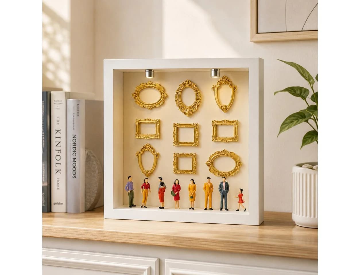 ibettertec 3D Bilderrahmen DIY Mini Museum Set mit LED & 8 Mini-Rahmen - Bild 5