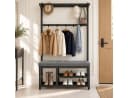 Fyrove Garderobe mit Schuhbank & Regal, Schwarz/Grau, Industrial Design Bild 2
