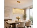 Fyrove Kristall Pendelleuchte dimmbar 80cm App Fernbedienung LED 70W gold Bild 2